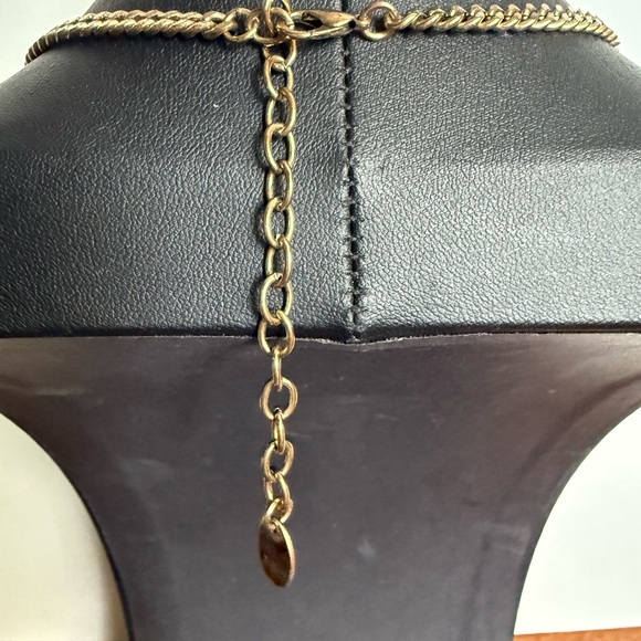 Gold Tone Necklace with Prong Set Crystals - Picture 11 of 14